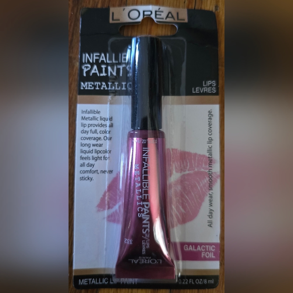 L'Oreal Infallible Paints Metallics Liquid Lip Color — Galactic Foil Pink